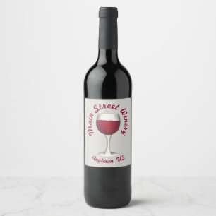 Red Wine Glass Merlot Cabernet Malbec Winery Label