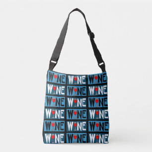 Red Wine Glass Pattern Crossbody Bag