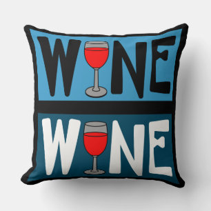 Red Wine Glass Pattern Cushion