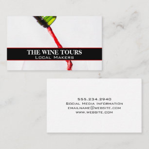 Red Wine Glass Pour Winery Business Card