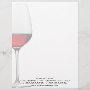Red Wine Glass Professional Letterhead Design