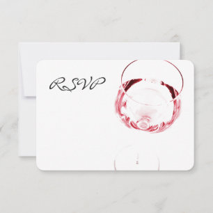 red wine glass reception RSVP Card