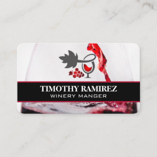 Red Wine Glass Restaurant Vineyard Business Card