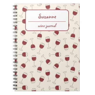 Red Wine Glass Tasting Journal Notebook