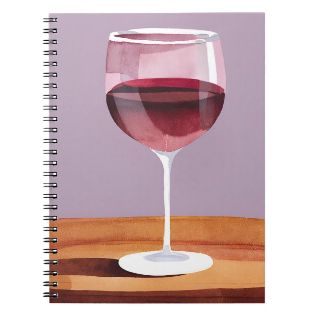Red Wine Glass | Watercolor Vino Notebook (Front)