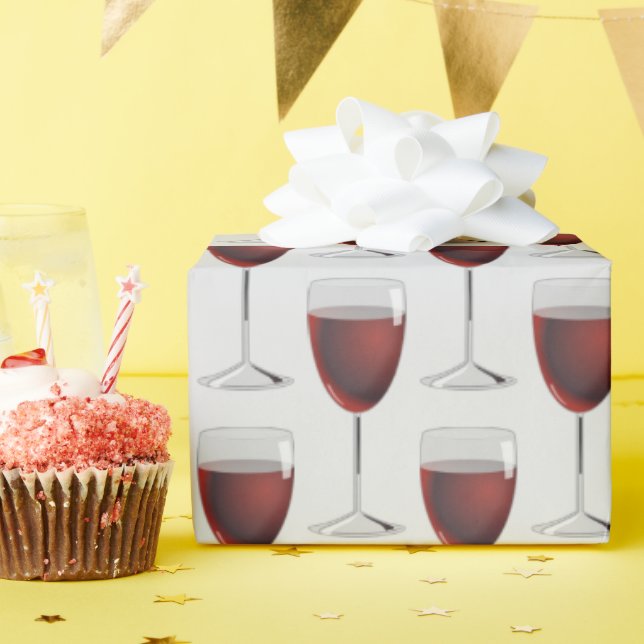 red wine glasses on grey wrapping paper (Birthday Party)