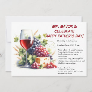 Red Wine & Grapes – Editable Father’s Day Invitation