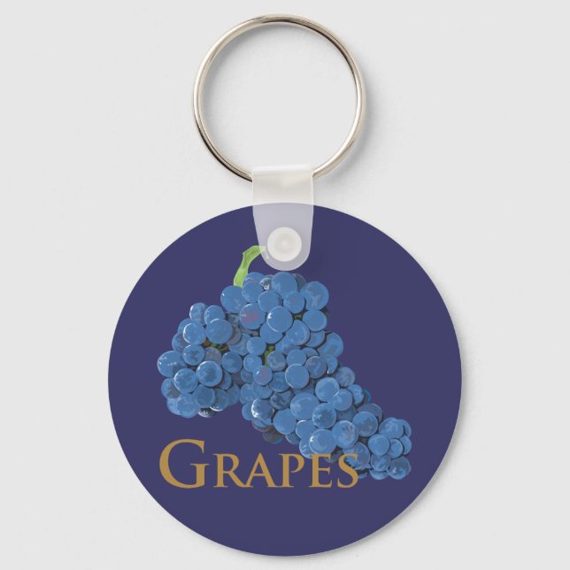 Red Wine Grapes Key Ring (Front)