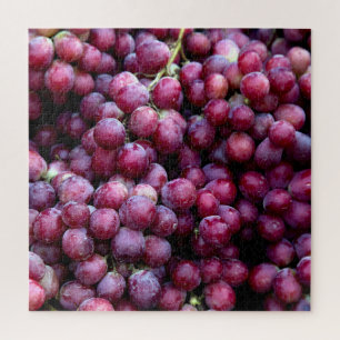 Red Wine Grapes: Luscious Background. Jigsaw Puzzle
