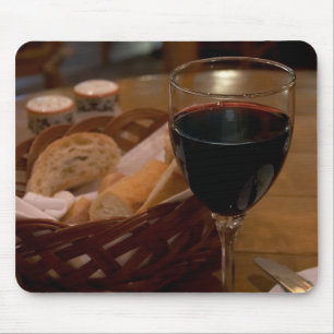 Red Wine In An Italian Restaurant Mouse Pad