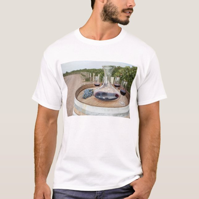 Red Wine In Vineyard T-Shirt (Front)