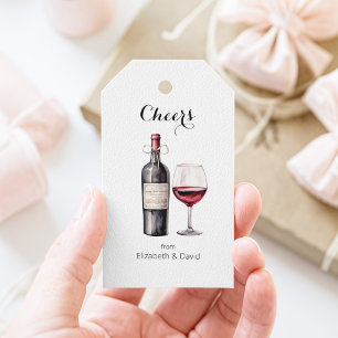 Red Wine Lover Cheers to You  Gift Tags
