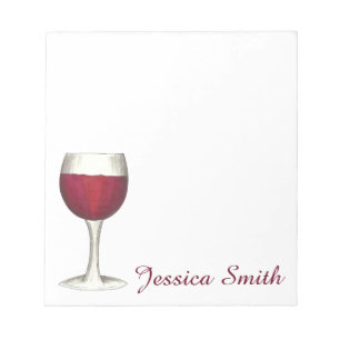 Red Wine Lover Glass Winery Personalised Notepad