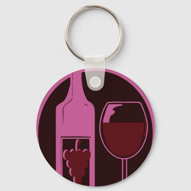 Red Wine Lover Key Ring (Front)