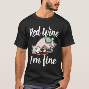 Red Wine Lover Llama Winery Tasting  Idea T-Shirt