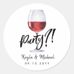 Red Wine Occassion Celebration  Classic Round Stic Sticker