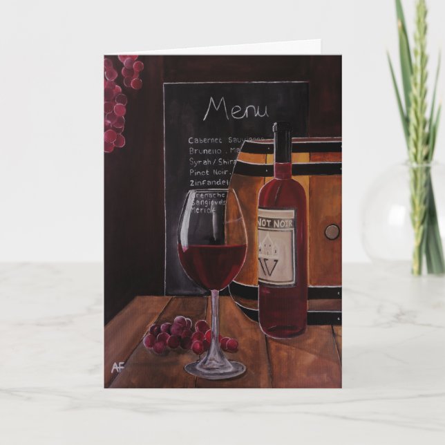 Red Wine Painting by Alfred Fox Card (Front)