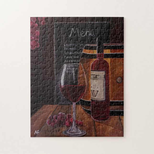 Red Wine Painting by Alfred Fox Jigsaw Puzzle (Vertical)