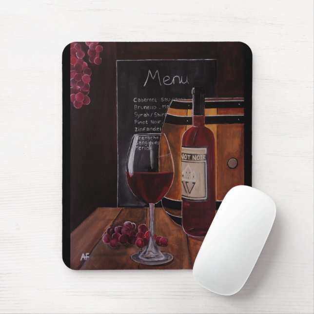 Red Wine Painting by Alfred Fox Mouse Pad (With Mouse)
