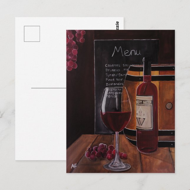 Red Wine Painting by Alfred Fox Postcard (Front/Back)