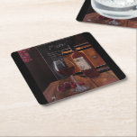 Red Wine Painting by Alfred Fox Square Paper Coaster<br><div class="desc">Red Wine Painting by Alfred Fox Drink Coaster.</div>