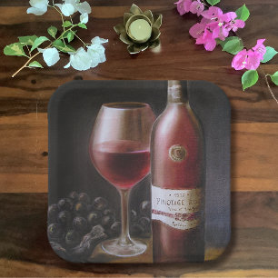 Red Wine Paper Plate