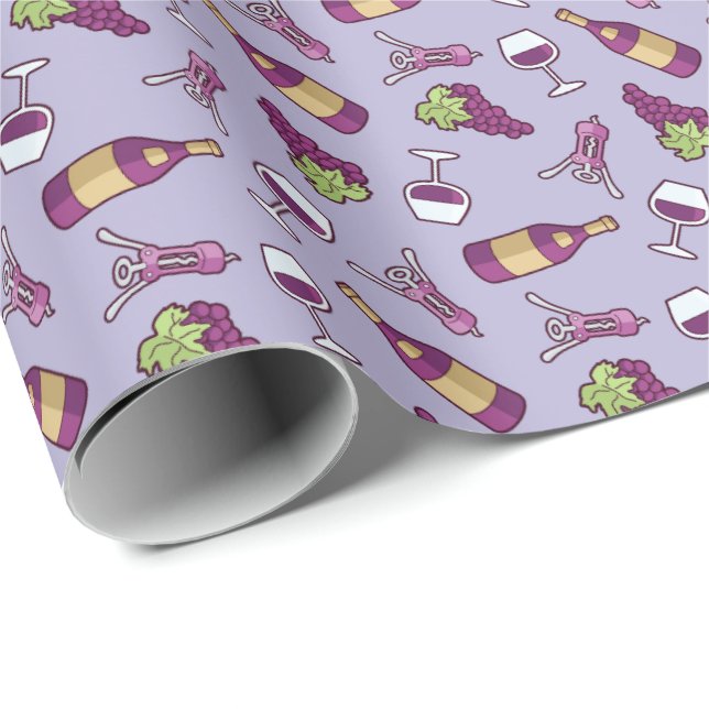 Red Wine Pattern Wrapping Paper (Roll Corner)