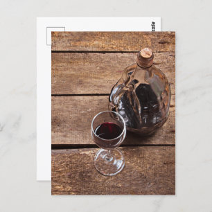 red wine postcard
