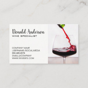 Red Wine Pour Business Card