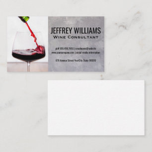 Red Wine Pour Glass   Winery Business Card