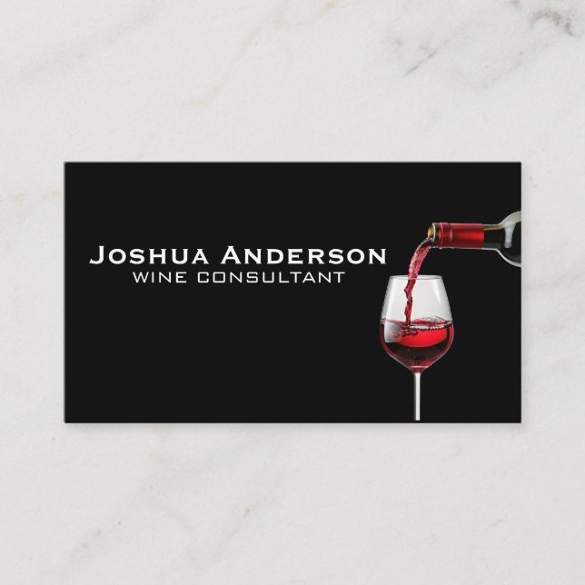 Red Wine Pour into Glass Business Card (Front)