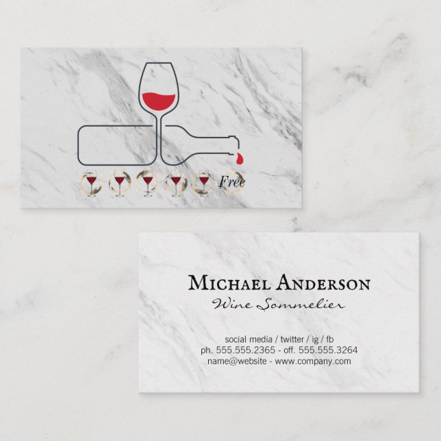 Red Wine Pour Logo | Punch Card (Front/Back)