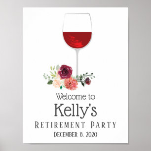 red wine retirement Party Poster