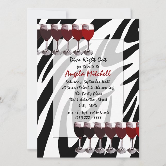 Red Wine Social Invitation (Front)