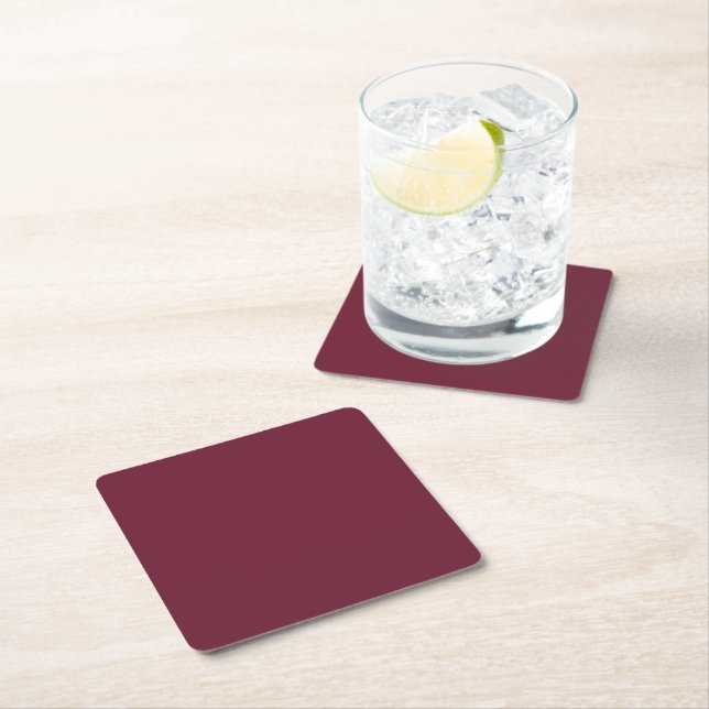 Red Wine Square Paper Coaster (Insitu)