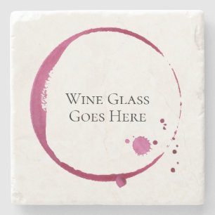 Red wine stain & drips instructional coaster