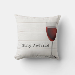 Red Wine Stay Awhile Lumbar Pillow