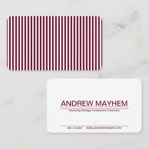 red wine striped business card