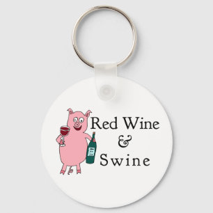 Red Wine & Swine Key Ring