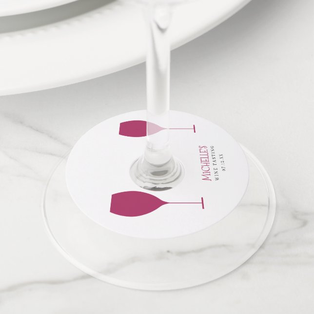 Red WIne Tasting Wine Glass Tag (Close Up)