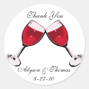 Red Wine Toast Classic Round Sticker