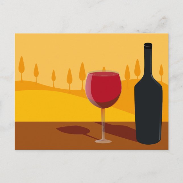 Red wine Tuscany Postcard (Front)