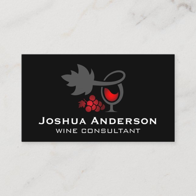 Red Wine | Wine Grapes | Vineyard Business Card (Front)