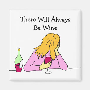 Red Wine Woman Magnet