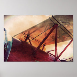 Red Wing Antique Aeroplane Archival Art Poster