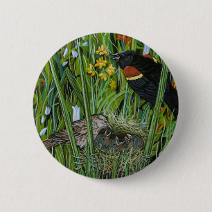 Red Wing Blackbird 6 Cm Round Badge