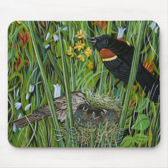 Red Wing Blackbird Mouse Pad (Front)