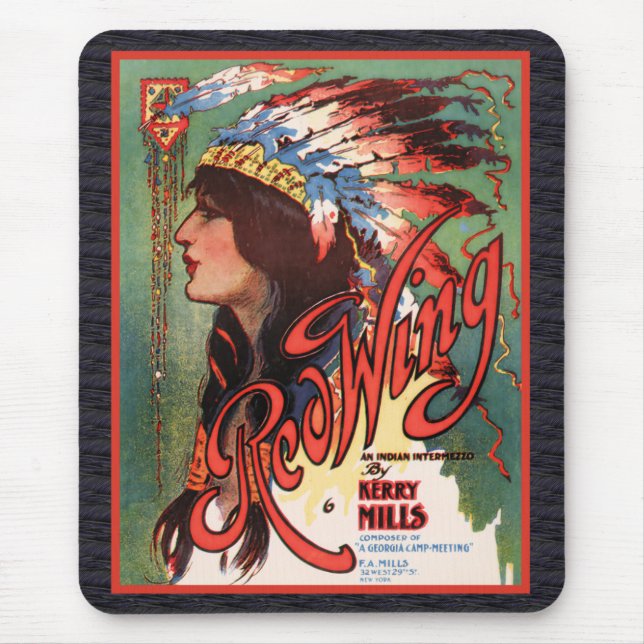 Red Wing Indian Maiden Mousepad (Front)