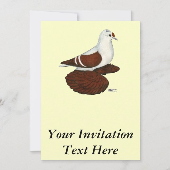 Red Wing Pigeon Invitation (Front)