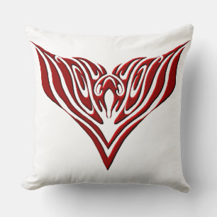Red Winged Bird Neo-Tribal Tattoo Art Design Cushion